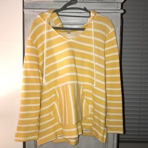 Old Navy yellow & white striped hoodie